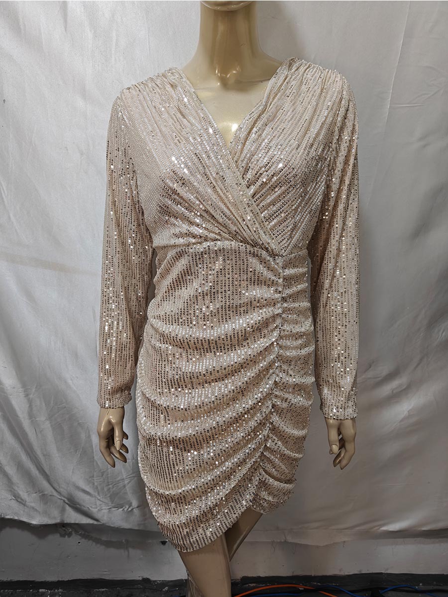 Women Sexy V-Neck Bodycon Dress