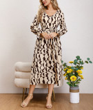Summer Women Chic Printed Casual Midi Dress