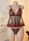 Spring / Summer Embroidered Lace See-Through Sexy Lingerie