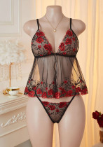 Spring / Summer Embroidered Lace See-Through Sexy Lingerie