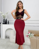 Luxury Chic Lace Patchwork Cutout High-Waist See-Through Bodycon Dress