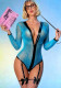 Women Blue Sexy Lingerie with Garterbelt