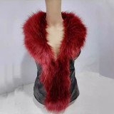 Autumn / Winter Women Faux Fur Slim-Fit Vest Jacket