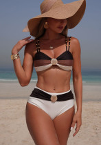 Women Sexy Scalloped Trim Two-Piece Bikini Swimsuit