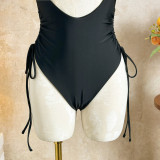 Women Solid Color Metal Detail Two-Piece Bikini Swimsuit