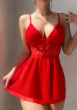 Women Red Nightgown with Panties Sexy Lingerie