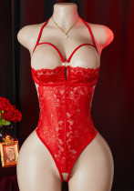 Women Lace Half-Cup Open Crotch See-Through Sexy Bodysuit Sexy Lingerie Women Lace Half-Cup Open Crotch See-Through Sexy Bodysuit Sexy Lingerie