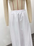 Women White Square Neck Puff Sleeve Crop Top and Skirt Two-Piece Set