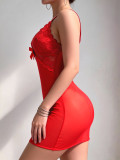 Women Red Nightgown with Panties Sexy Lingerie