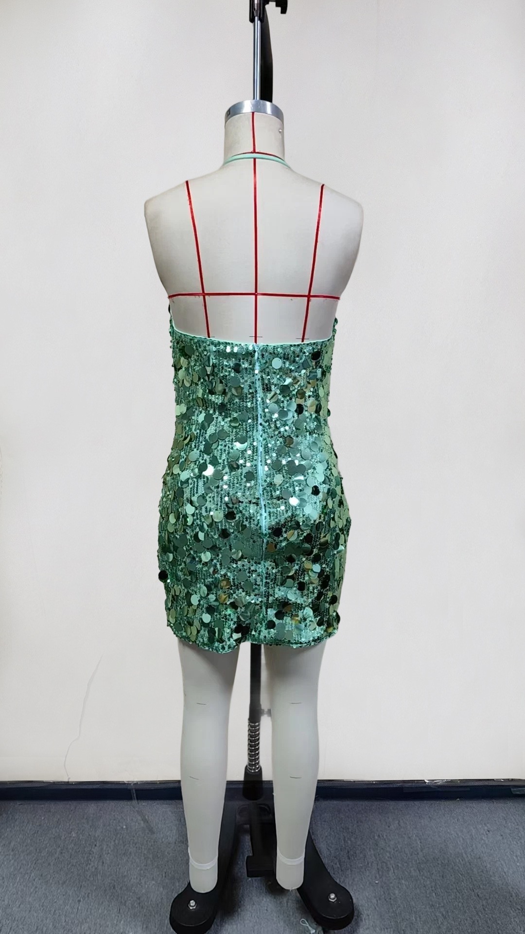 Women Summer Sequined Sexy Backless Casual Holidays Strap Dress