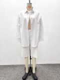 Plus Size Women Casual Button Pocket Shirt and Shorts Two-Piece Set