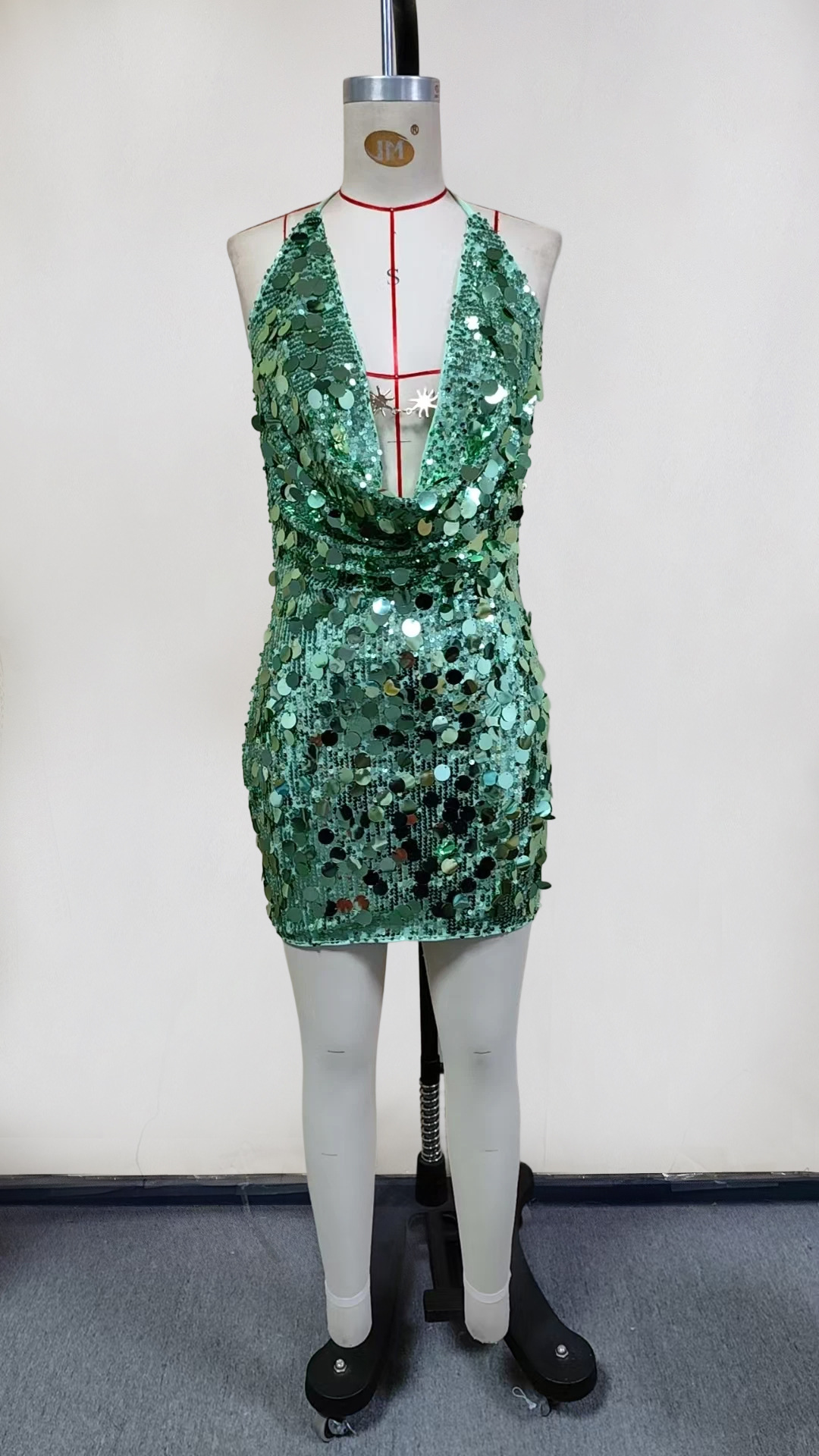 Women Summer Sequined Sexy Backless Casual Holidays Strap Dress