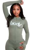 Women Leopard Print Letter Print Hooded Long-Sleeved Jacket Top + Printed Pants Two-Piece Set