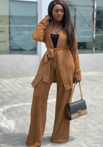 Women's Fleece Jacket & Long Pants Two-Piece Set