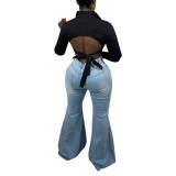 Women's Fashion Low Back Cut-Out Sexy Shirt