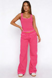 Women's Fashion Casual Vest & Wide-Leg Sports Pants Two-Piece Set