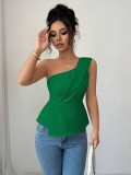Summer Women's Elegant Sexy Asymmetrical Slash Shoulder Top