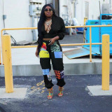 Women's Fashion Camouflage Print Zip-Up Cardigan & Cargo Pants Two-Piece Set