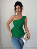 Summer Women's Elegant Sexy Asymmetrical Slash Shoulder Top