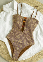 Summer Women's Bohemian Holiday Strap Low Back One-Piece Swimsuit