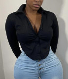 Women's Fashion Low Back Cut-Out Sexy Shirt