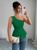 Summer Women's Elegant Sexy Asymmetrical Slash Shoulder Top