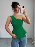 Summer Women's Elegant Sexy Asymmetrical Slash Shoulder Top