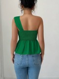 Summer Women's Elegant Sexy Asymmetrical Slash Shoulder Top