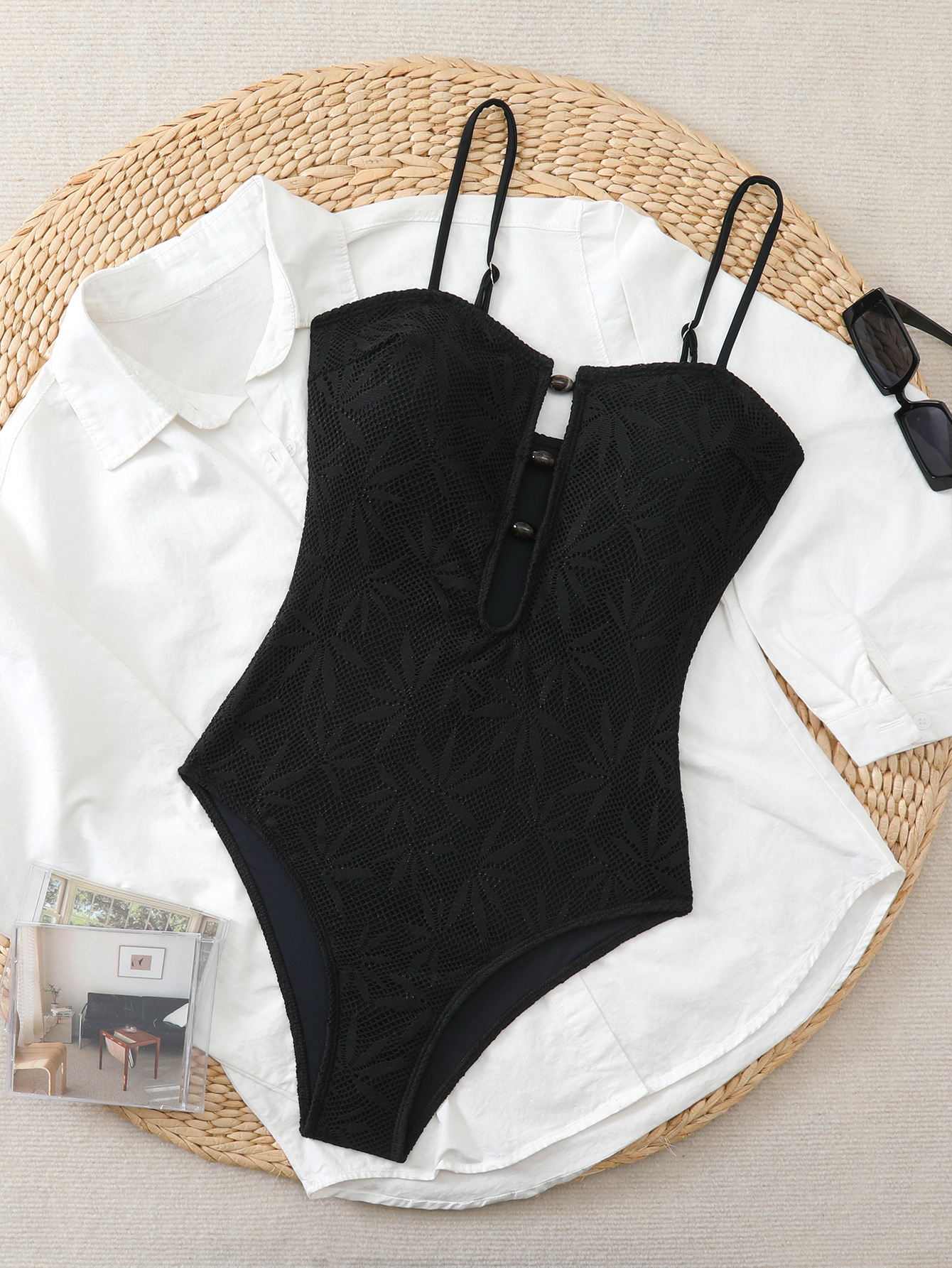 Summer Women's Bohemian Holiday Strap Low Back One-Piece Swimsuit