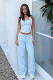 Women's Fashion Casual Vest & Wide-Leg Sports Pants Two-Piece Set