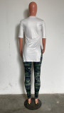 Women's Fashion Sexy Tight-Fitting Camouflage Casual Two-Piece Pants Set