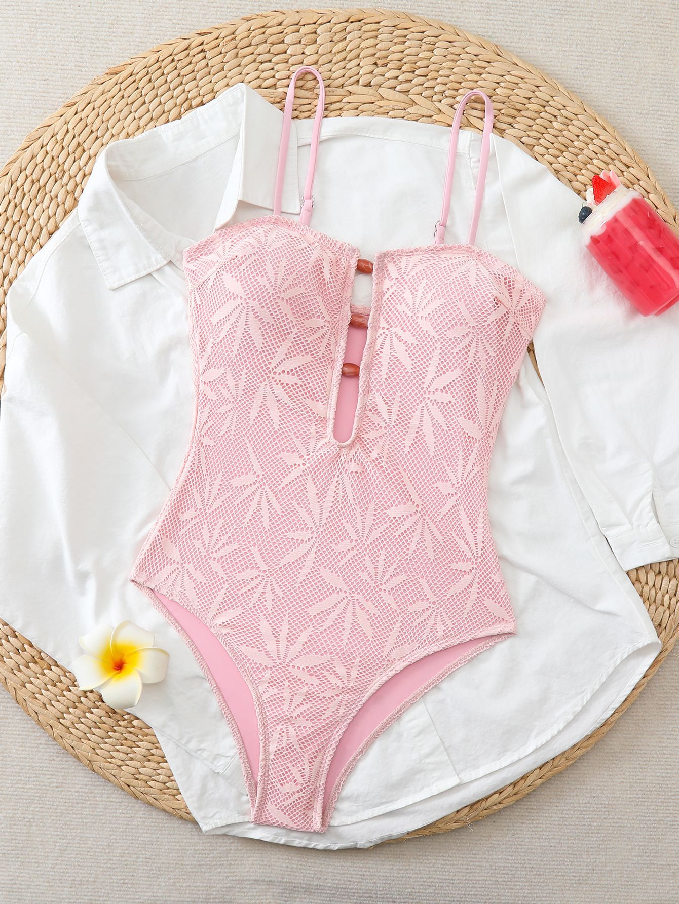Summer Women's Bohemian Holiday Strap Low Back One-Piece Swimsuit