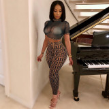 Women's Sexy Mesh Nightclub Two-Piece Pants Set