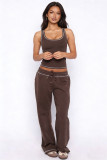 Women's Fashion Casual Vest & Wide-Leg Sports Pants Two-Piece Set