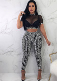 Women's Sexy Mesh Nightclub Two-Piece Pants Set