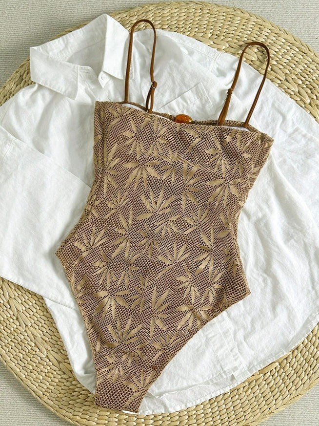 Summer Women's Bohemian Holiday Strap Low Back One-Piece Swimsuit