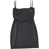 Fall/Winter Women's Sexy Slim U-Neck Low Back Polka Dot Strap Dress