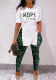 Women's Fashion Sexy Tight-Fitting Camouflage Casual Two-Piece Pants Set