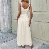 Summer Women's Floral Tie Strap Slim Waist Split Maxi Dress