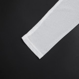 Women Round Neck Long-Sleeved Letter Print T-Shirt Blessed Shorts Two-Piece Set