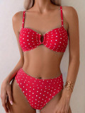 Women Sexy Polka Dot Halter Neck Halter Top Bikini Beach Two Pieces Swimwear