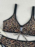 Women Leopard Print Tie-Up Swimwear