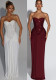 Women Sexy Lace-Up Sequined Beaded Strapless Herringbone Bodycon Dress