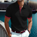 Men's Spring/Autumn Turndown Collar Knitting Polo Top
