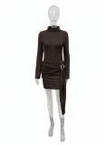 Women Spring Ribbon Long-Sleeve Bodycon Dress