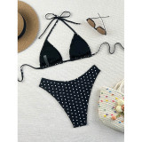 Women Sexy Polka Dot Print Bikini Holidays Beach Two Pieces Swimwear