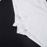 Women Round Neck Long-Sleeved Letter Print T-Shirt Blessed Shorts Two-Piece Set