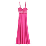 Women sequined see-through mesh patchwork dress