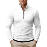 Men's Spring/Autumn Half-Zip Stand Collar Knitting Top