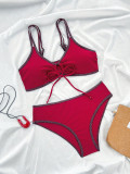 Women Leopard Print Tie-Up Swimwear